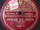 RAQUEL MELLER PENAS DE AMOR + ESPERA DISCO NACIONAL 10480 ARGENTINA 78 RPM