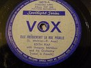 5 EDITH PIAF RECORDS ON 78 RPM, VOX, and COLUMBIA, AVEC L'AMOUR, LA VIE EN ROSE