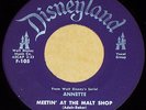 Meetin' At The Malt Shop Disneyland F-105 45 RARE Annette Funicello Teen Pop