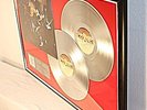 Kiss, Alive, mit Unterschriften auf Cover Platin Record Schallplatte, Award gold