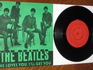The Beatles -She Loves You- RARE Swedish 1st press 45 RED Label w NM Green PS.