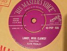 ELVIS PRESLEY;LAWDY MISS CLAWDYTRYIN' TO GET,HMV 45-POP 408 SILVER
