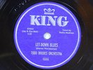 Todd Rhodes Orch.78 rpm LET-DOWN BLUES voc./ BEET PATCH  King 4666 VG++ jazz r+b