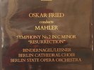 OPAL 821/22 OSKAR FRIED CONDUCTS MAHLER SYMPHONY NO.2 ENGLISH PRESSING 1983 RARE