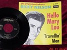 NELSON RICKY 1961 LONDON DL20402 45RPM HELLO MARY LOU / TRAVELLIN MAN PIC SLEEVE