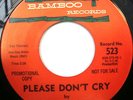 Rare Doo-Wop R&B THE WONDERS Please Don't Cry bw With These Hands 45 on Bamboo