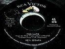 R&B POPCORN NORTHERN SOUL - NEIL SEDAKA - TOO LATE - MINT