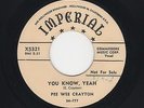 '54 Blues/R&B Movers PEE WEE CRAYTON You Know, Yeah/Need Your Love M- DJ HEAR