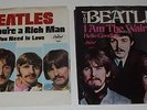 Beatles Two Picture Sleeves & 45 RPM Records All You Need Is Love & Hello Goodby