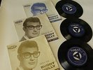 3 Buddy Holly 45rpm vinyl records, rave on, listen to me, heartbeat.