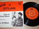 BOB DYLAN Like A Rolling Stone/Gates of Eden RARE Swedish CBS 45 rpm 1965 + PS