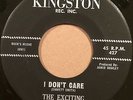 Doo Wop 45 THE EXCITING INVICTAS I Don't Care on KINGSTON #427   HEAR IT
