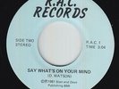 Modern Soul 45 - D. Watson - Say What's On Your Mind - R.A.C. - mp3 - rare