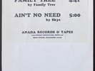 FAMILY TREE / SKYE - FAMILY TREE / AIN'T NO NEED 1976 Orig WHITE LABEL (LISTEN)