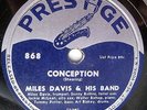 MILES DAVIS & HIS BAND Conception / Bluing Pt.3 PRESTIGE 868 78 rpm vinyl C1105