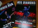 2014 2x XL Concert-Tour Promo Poster München NEIL DIAMOND+CHRIS REA Mint NEU