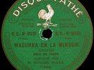 EDOUARD RISLER PIANO   Chopin Etude Mazurka    PATHE 9531  rec. Paris 1917 RARE