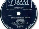 BING CROSBY Christmas 78 RPM Record. Rudolph the Red-Nosed Reindeer