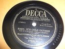 ELLA FITZGERALD LOUIS JORDAN DECCA 78 RPM RECORD 24644 BABY IT'S COLD OUTSIDE