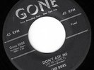 THE DUBS - DON'T ASK ME TO BE LONELY (GONE 5002) 3D SHADOW PRINT, CLASSIC