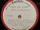 PARKER / MOELLER THIS ONE THING APOLLO MUSIC RARE EMIDISC ACETATE 45 LISTEN