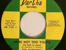 THE CAMARO'S 45 RPM WE'RE NOT TO YOUNG / LOVER COME BACK DAR CHA 1151 RARE