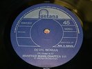 MANFRED MANN CHAPTER 111 ( 3) HAPPY BEING ME / DEVIL WOMAN OZ 45 RECORD VG+ RARE