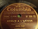 EDITH PIAF Hymne à l'amour / La p'tite Marie 78 tours RPM Columbia BF 306 1950