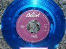 * *BEATLES SOMETHING/COME TOGETHER UNPLAYED MINT BLUE VINYL 45/JUKEBOX STRIP* *