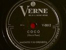Machito: Coco/Chevere with Chano Pozo 78 rpm Afro-Cuban on Verne very rare V0012
