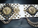 ELVIS STYLE WHITE AND BLACK CISCO KID STYLE CONCERT BELT FOR ELVIS JUMPSUIT