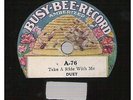Busy Bee 78rpm Automobile Record A-76 Duet Take A Ride With Me w/ AUDIO CLIP