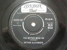 ARTHUR ALEXANDER: You Better Move On/A Shot Of Rhythm And Blues VG plays ex UK