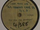 UNKNOWN  ARTIST  IF YOU SAY GOODBYE  EMIDISC  ACETATE   LISTEN