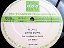 DAVID BOWIE PROFILE/THE POLICE PROFILE 1981 BBC TRANSCRIPTION DISC