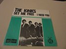 KINKS SET ME FREE/I NEED YOU RARE DUTCH PICTURE SLEEVE PYE 7N15854