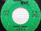 JUSTIN Right Now b/w what can I do 1968 NORTHERN Soul FUNK 45 Downeast w839 HEAR