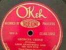 Okeh 8318 Louis Armstrong Hot Five GEORGIA GRIND/SWEET PAPA 1926 78 rpm TrueTone