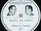 Abbott & Costello-Who's On First comedy routine Enterprise 501 78 N- condition