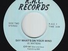 Modern Soul 45 - D. Watson - Say What's On Your Mind - R.A.C. - VG++ mp3 - rare