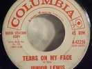 rare JUNIOR LEWIS Tears On My Face/Too Bad COLUMBIA promo Northern Soul R&B Hear