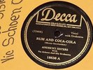 ANDREWS SISTERS Rum and Coca Cola / One Meat Ball DECCA 18636 - 78 RPM E-