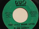JO ANN GARRETT-THAT LITTLE BROWN LETTER /I'VE GOTTA BE LOVED-NORTHERN FUNK 45 on