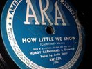 Hoagy Carmichael - Hong Kong Blues / How little we know  ARA RM123A