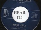 Kenny Price ROCKABILLY KY BOPPER 45 (Boone 1024 Union,Ky) Low And Lonely RARE M-