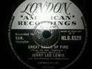 Jerry Lee Lewis Great Balls Of Fire/Mean Women Blues 78rpm London HL-S8529 1957.