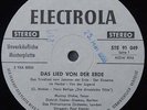 Electrola White Test 2LP Dieskau, Paul Kletzki, Mahler – Das Lied von der Erde