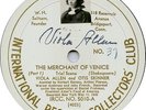 Viola Allen Otis Skinner IRCC 5010 Merchant Venice Shakespeare 12” 78 RPM signed