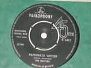 THE BEATLES. PAPERBACK WRITER. PARLOPHONE R 5452 (HARD TO FIND 45 WITH LARGE P).