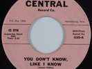 Black Gospel 45 TRAVELING ECHOES You Don't Know, Like I Know CENTRAL HEAR